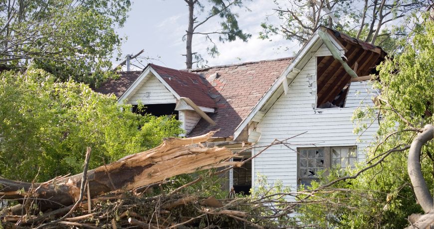 house damage from storm in charlotte nc